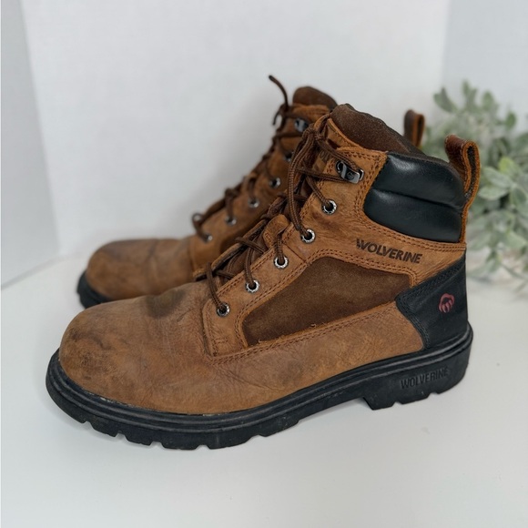 Wolverine Men\'s Bulldozer 2.0 Soft Toe Work Boots Brown/Tan Leather Size 11.5 EW main image 7